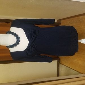 MISSES ME NAVY BLUE PLUS SIZE TOP